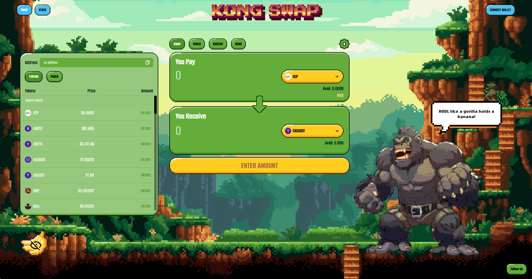 KongSwap screenshot